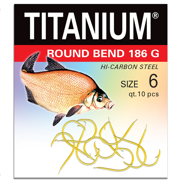 Háčik Titanium ROUND BEND (10 ks), veľ. 6