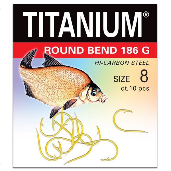 Háčik Titanium ROUND BEND (10 ks), veľ. 8