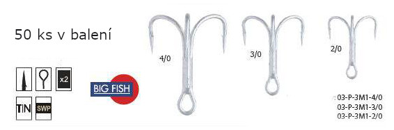 Trojhák morský 3M1, veľ. 3/0 (50 ks)