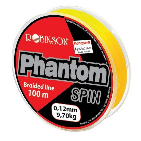 Šnúra  Phantom Spin 0.10mm, žltá (100m)