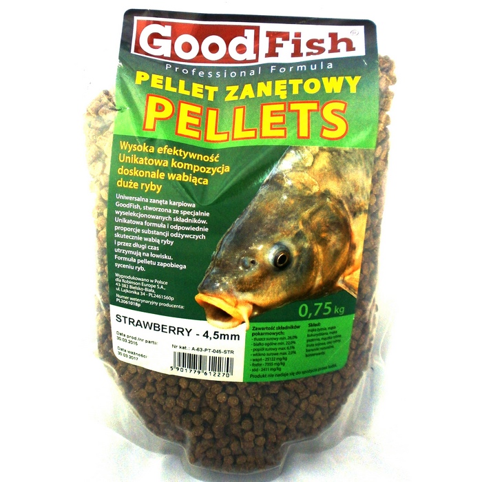 Mikropelety GoodFish 4,5mm, jahoda, 0,75kg