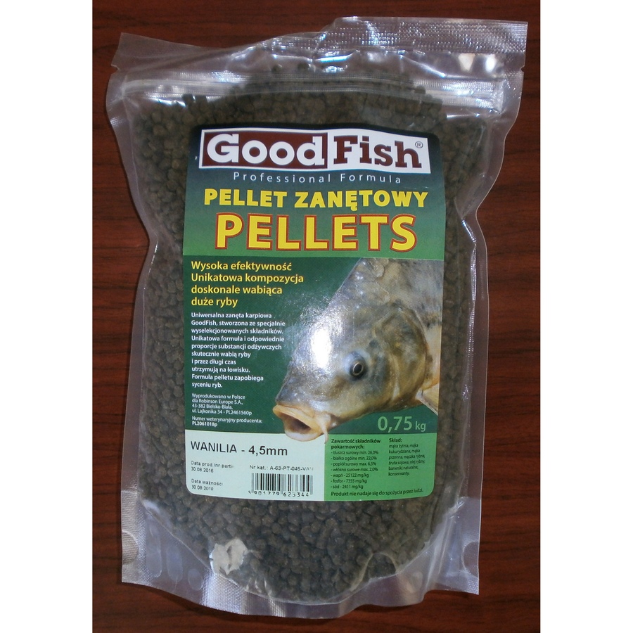 Mikropelety GoodFish 4,5mm, vanilka, 0,75kg