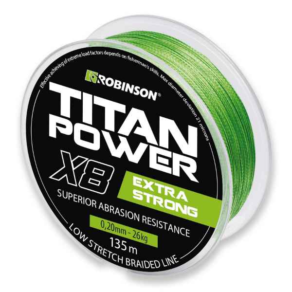 Šnúra Robinson Titan Power X8 0,08mm, 135m, zelená