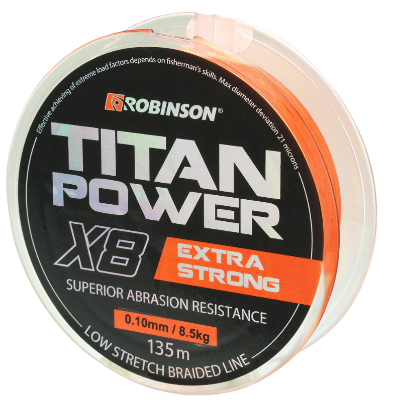 Šnúra Titan Power X8 0,22mm, 135m, oranžová