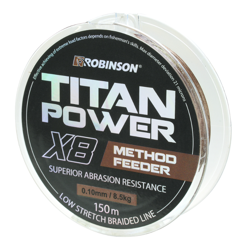 Šnúra Titan Power Feeder X8 0,10mm, 150m, hnedá